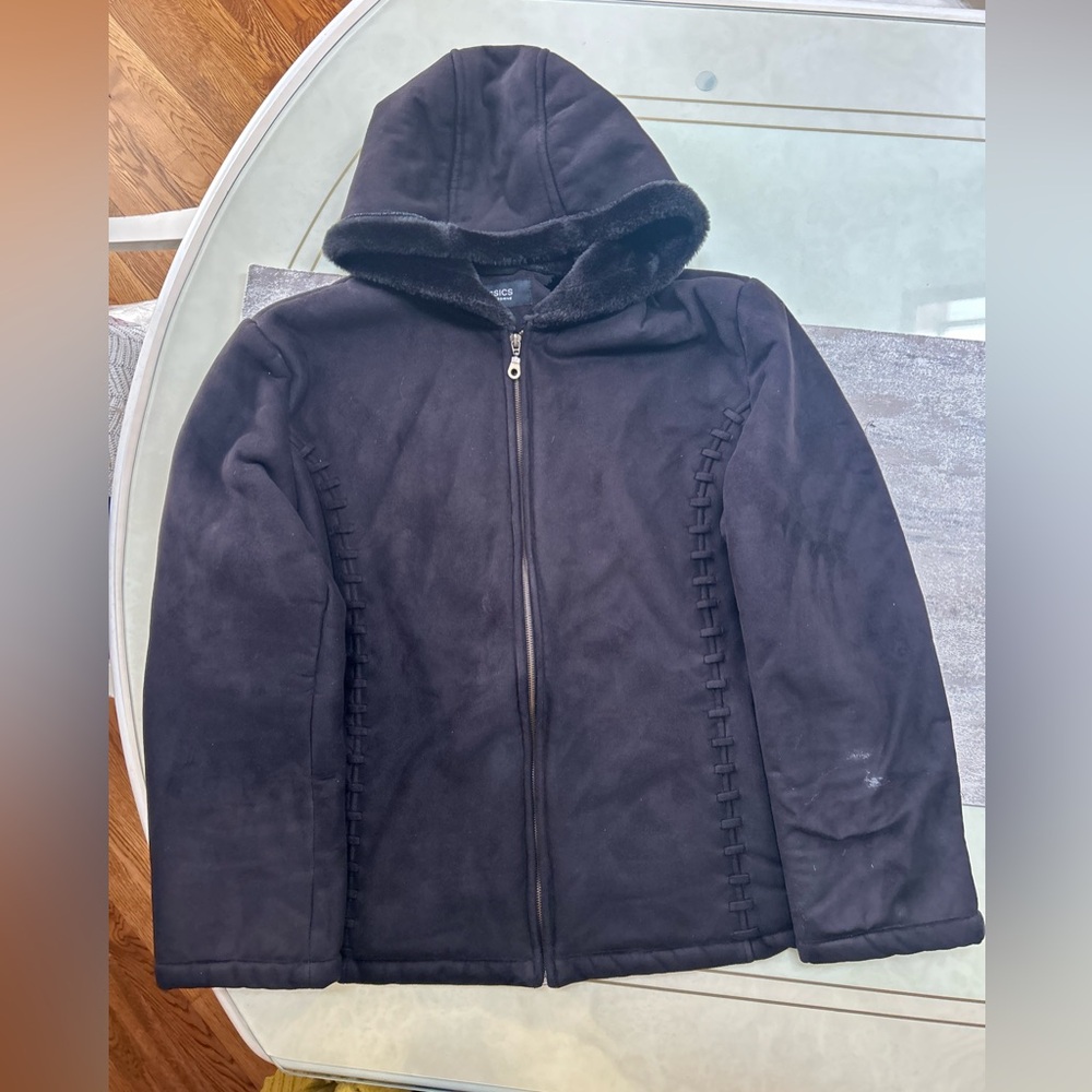 Classics by Liz Claiborne Black Hooded Jacket